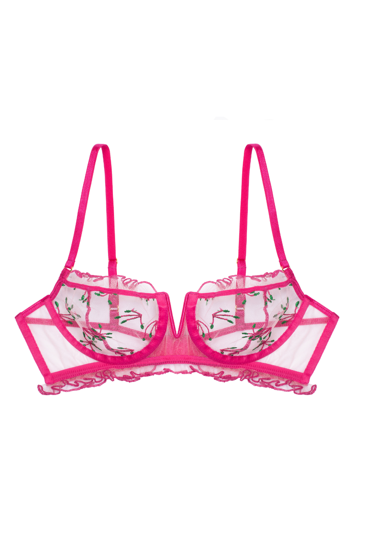 BONBON V-shaped Underwire Bra with Frills