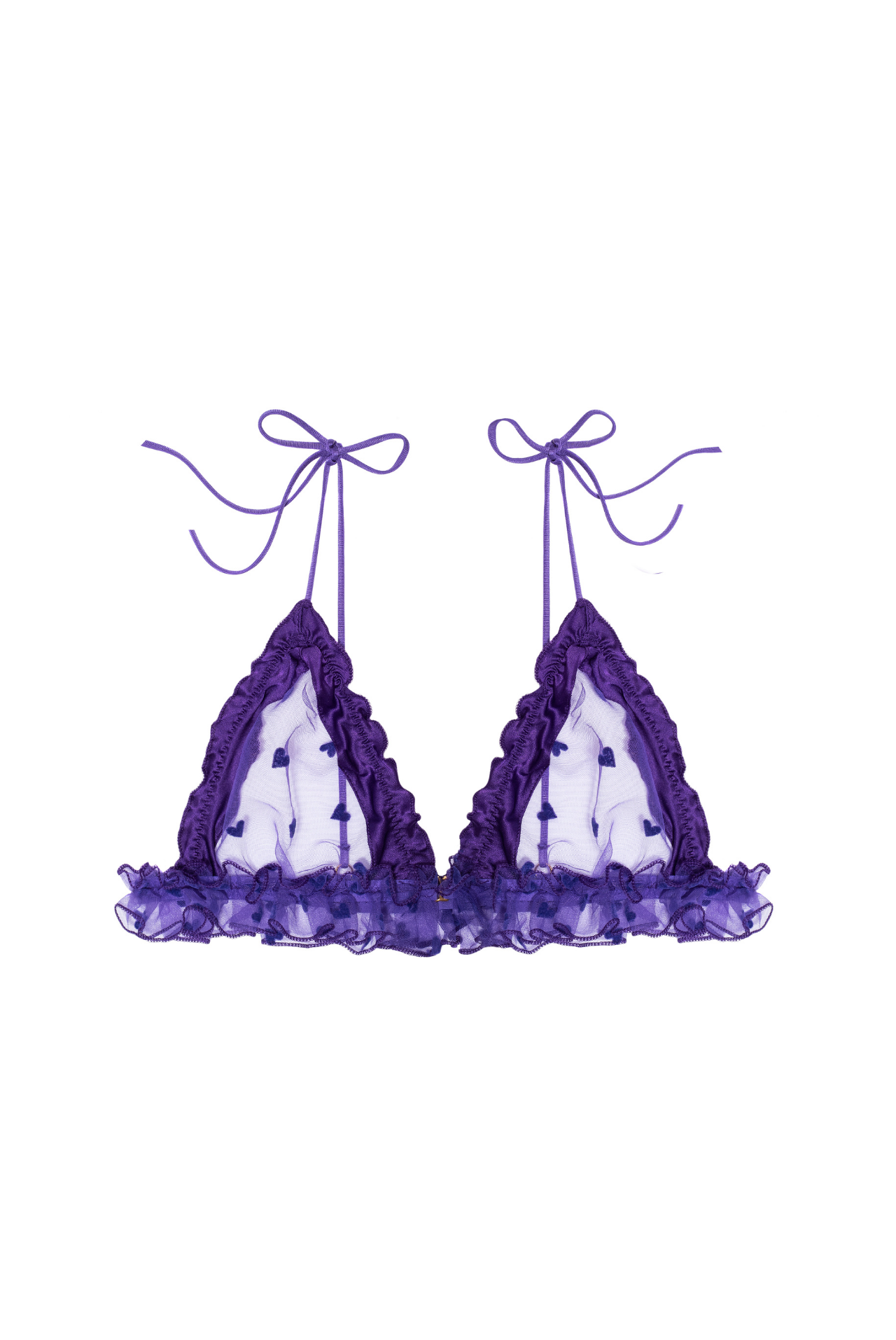AMOUR Triangle Bra with Frills and Silk