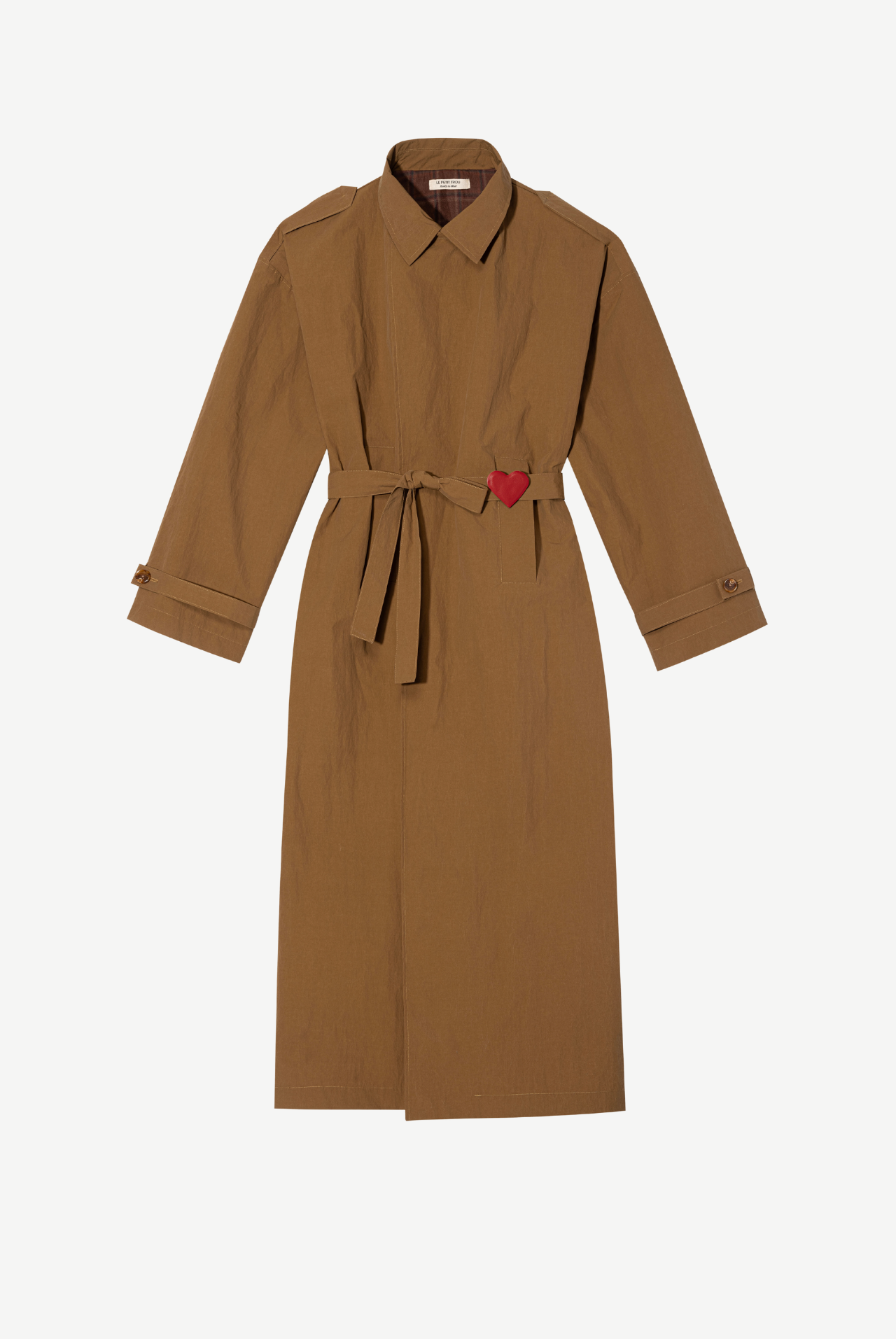 Boniface Oversize Water-Repellent Coat with Heart Appliqué