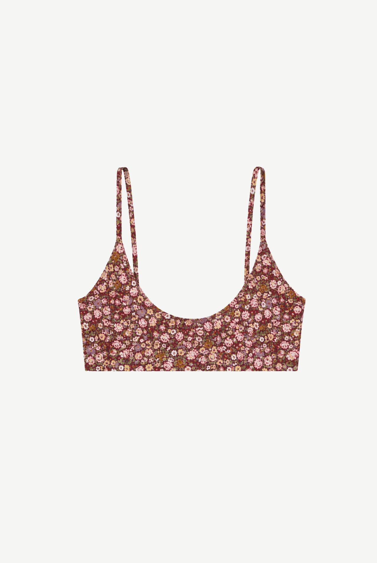 Clovis Floral Cotton Back-Bow Bra Top