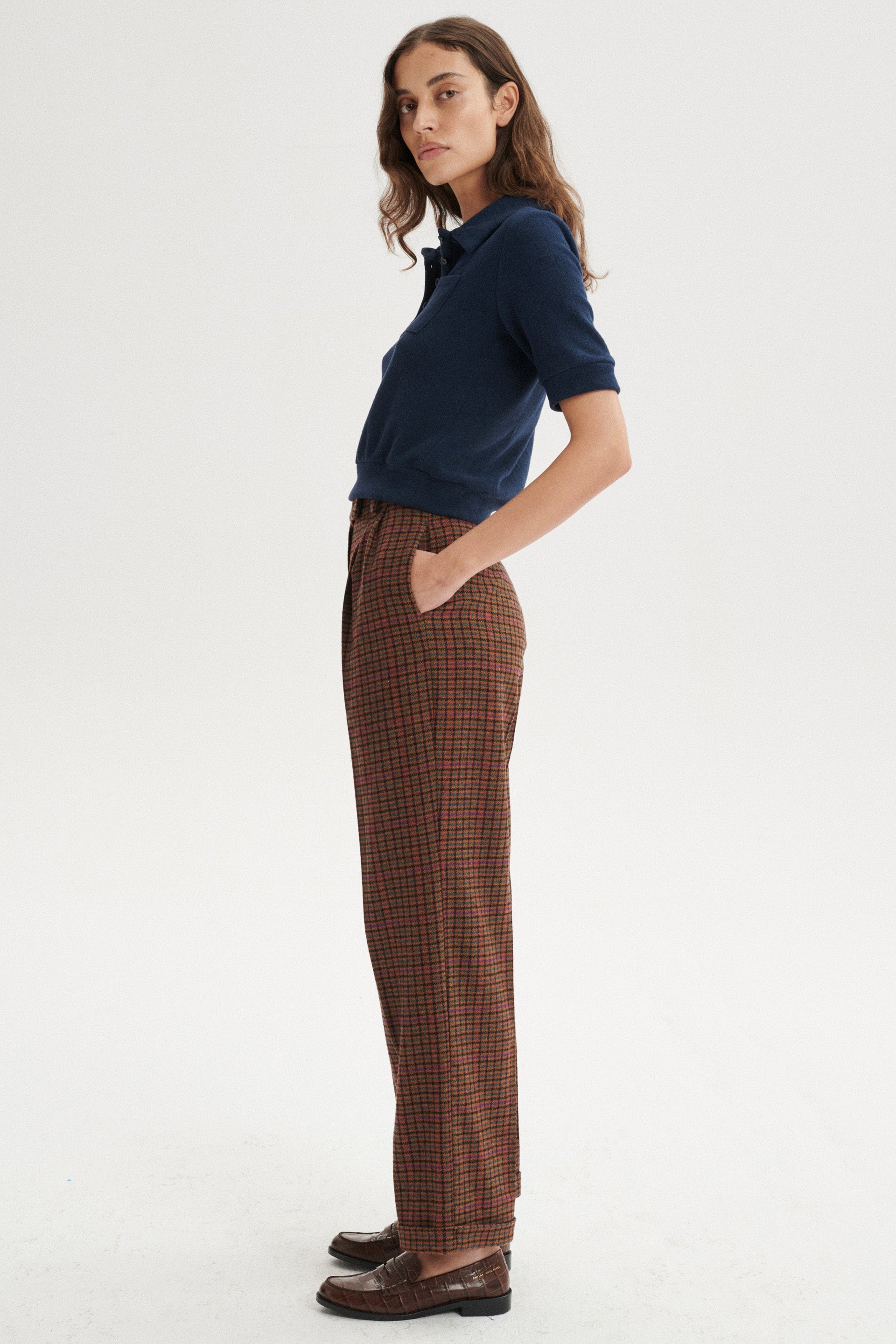 Miki High-Waist Pleaded Wool Trousers