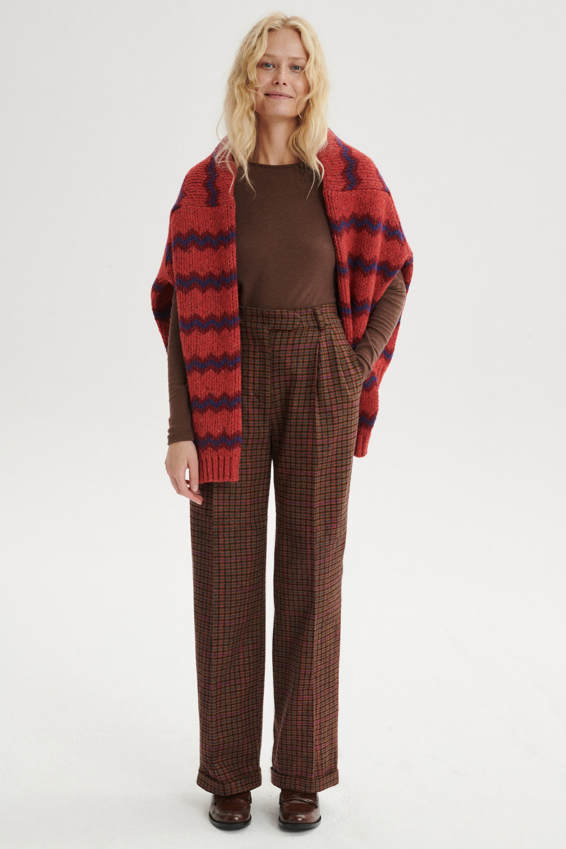 Miki High-Waist Pleaded Wool Trousers