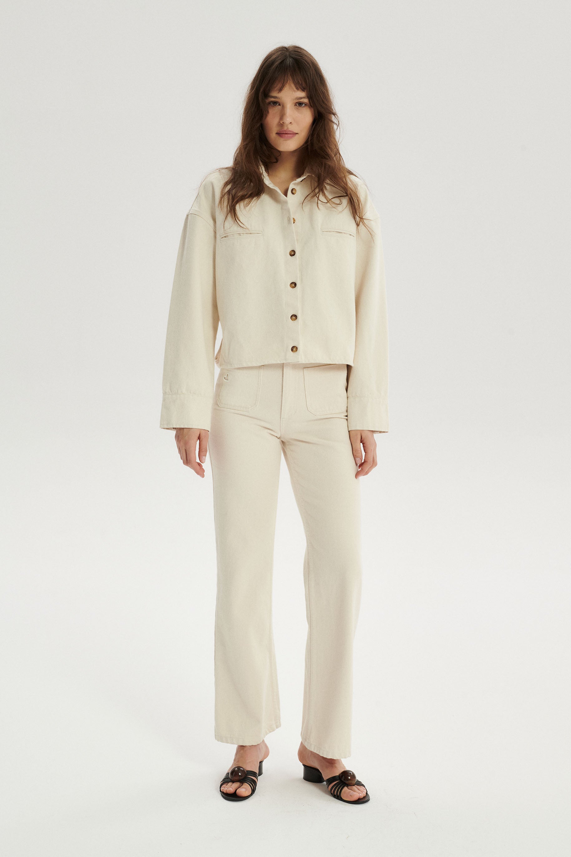 Florian High-Rise Flared Jeans With Front Pockets