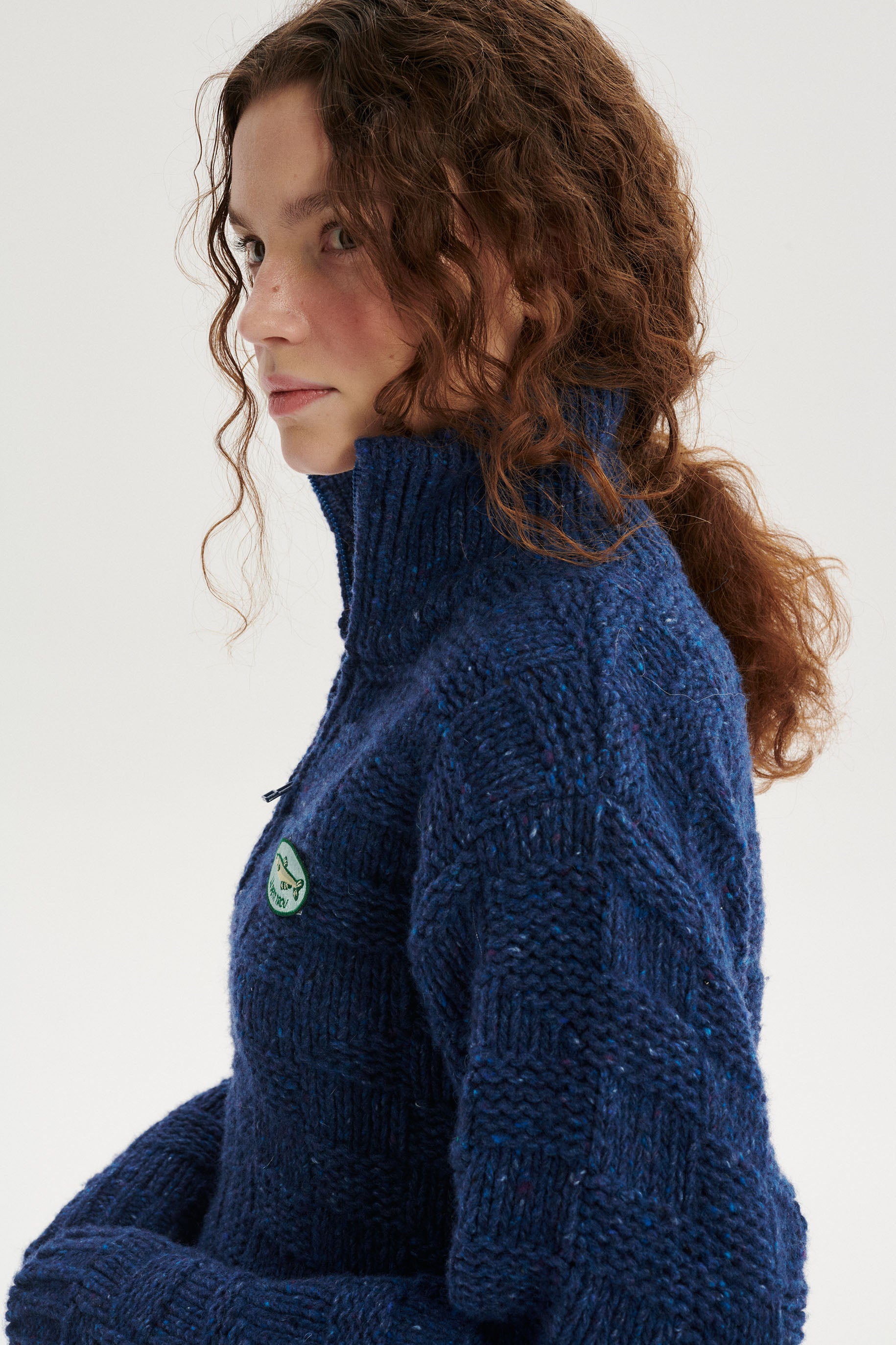 Alan Textured Wool Half-Zip Sweater