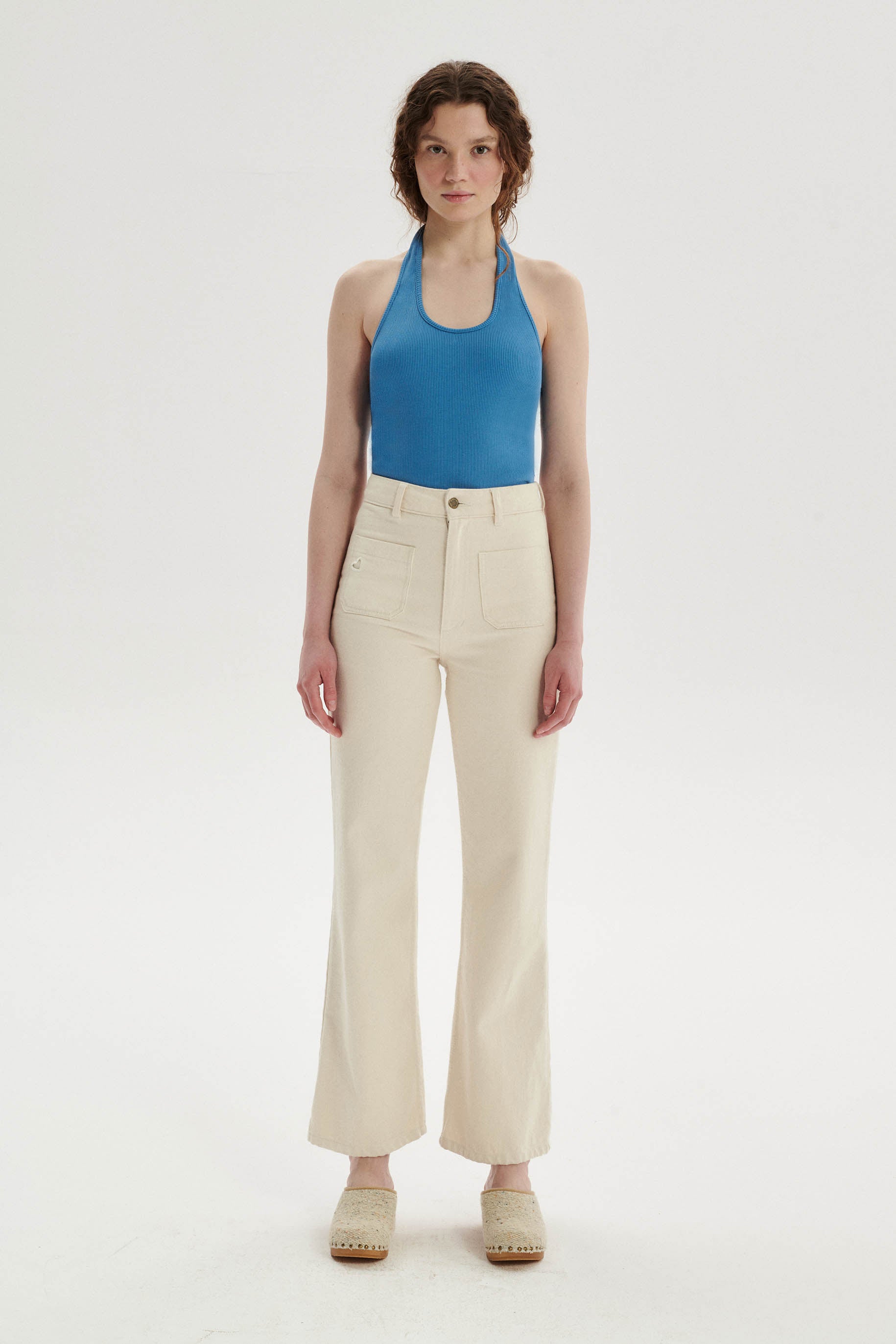 Gilbert Cotton Halter Top - blue