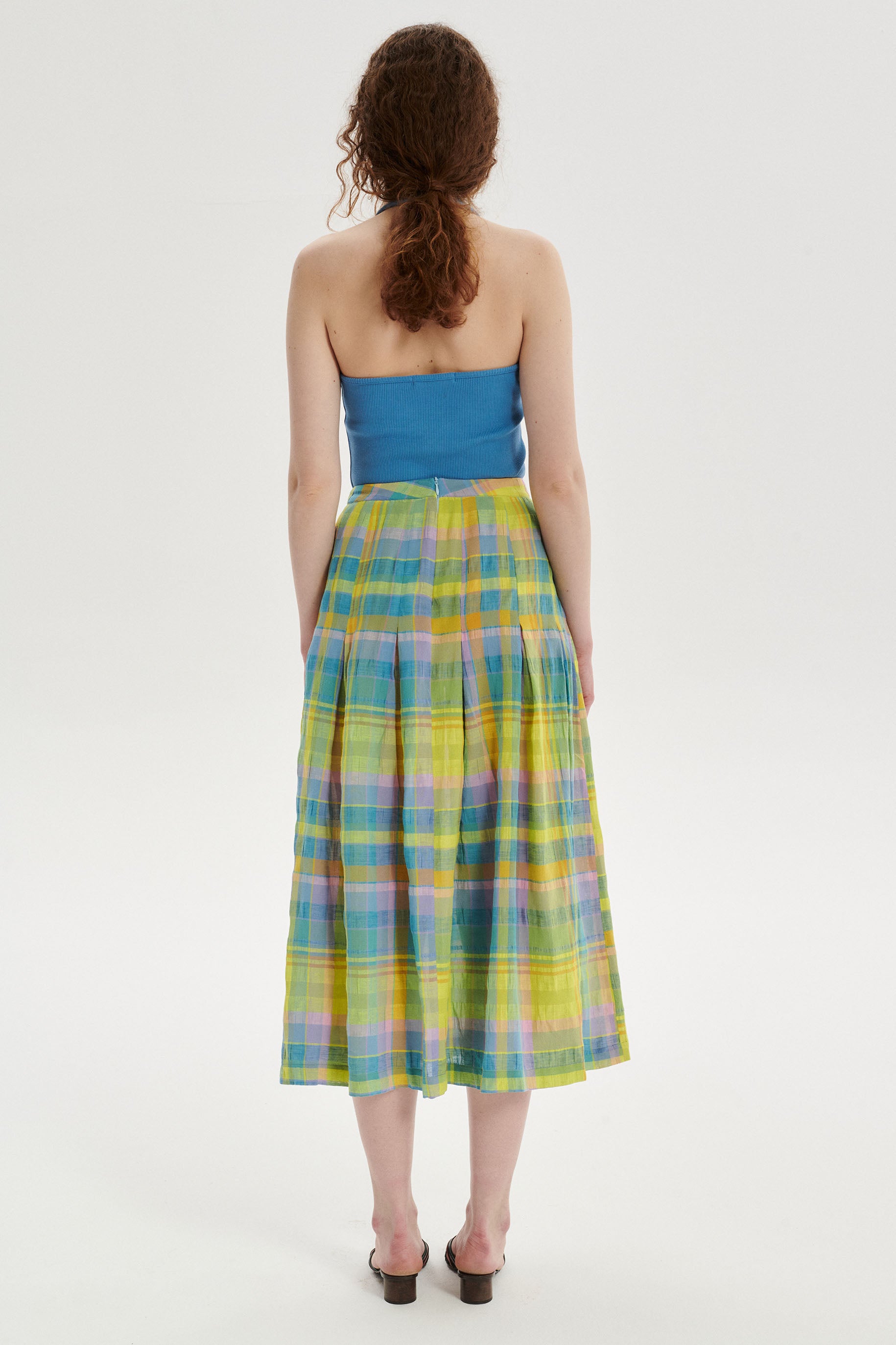 Arthur Checked Maxi Skirt - green