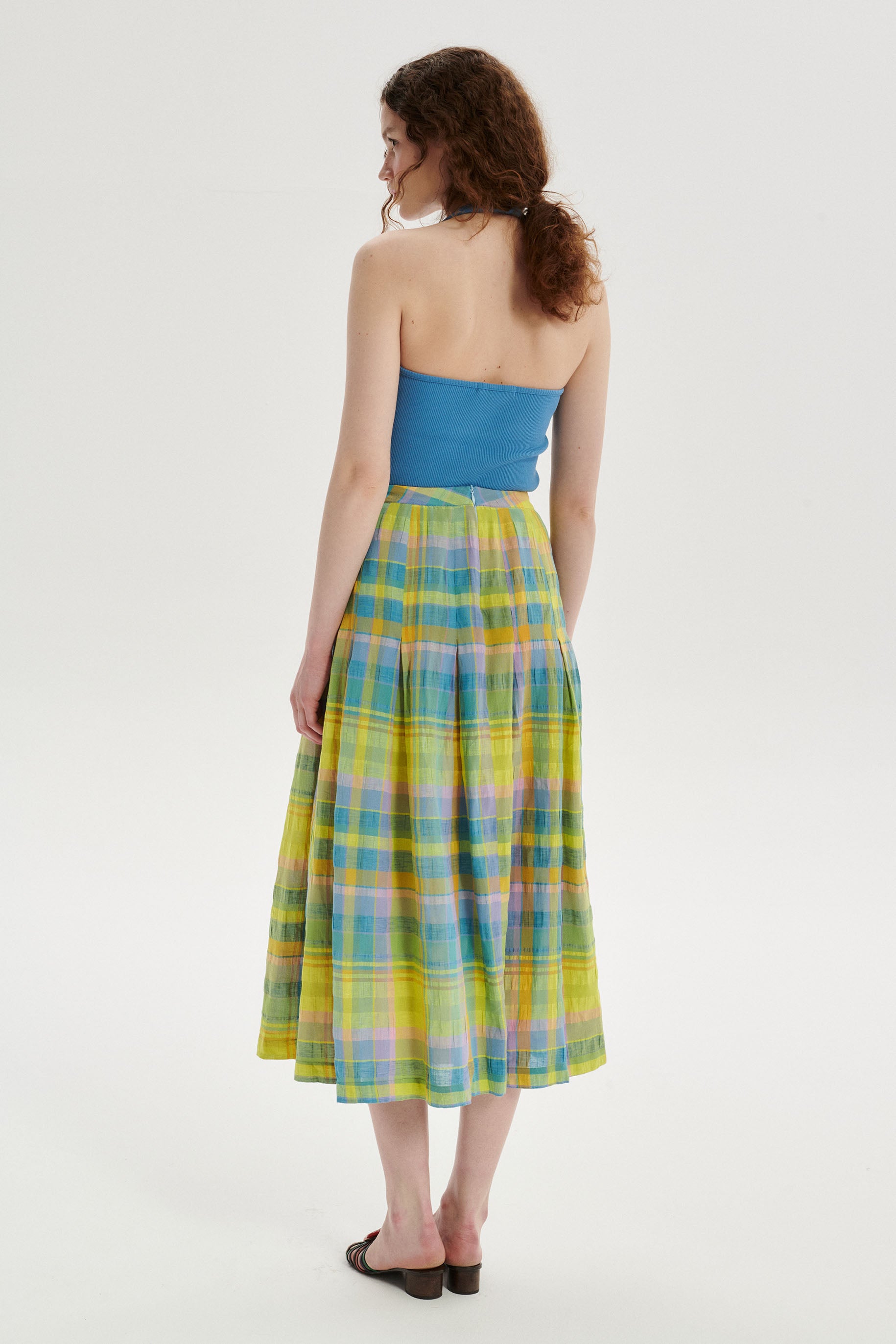 Gilbert Cotton Halter Top - blue