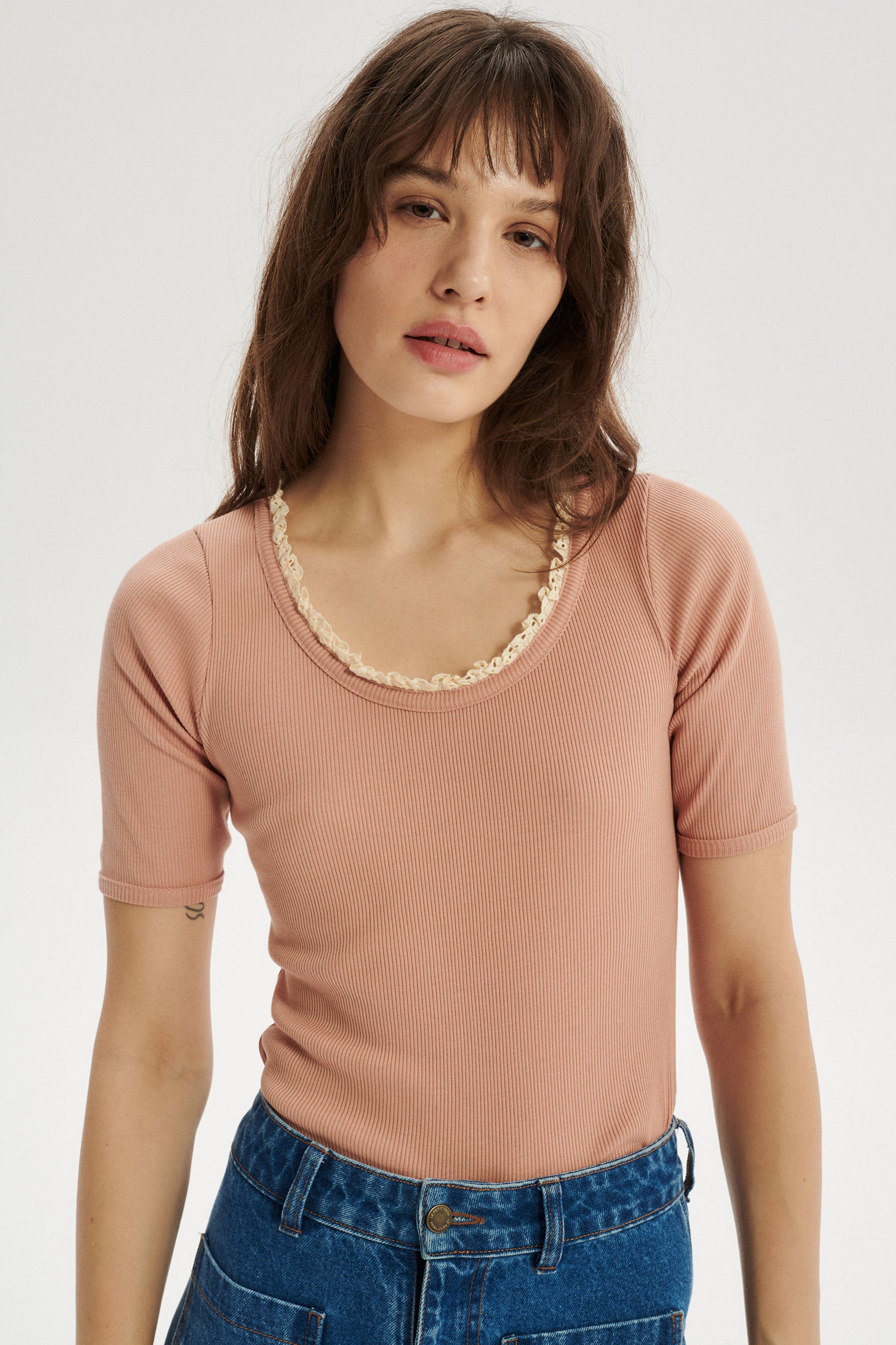 Adrien Top in Ribbed Mercerized Cotton