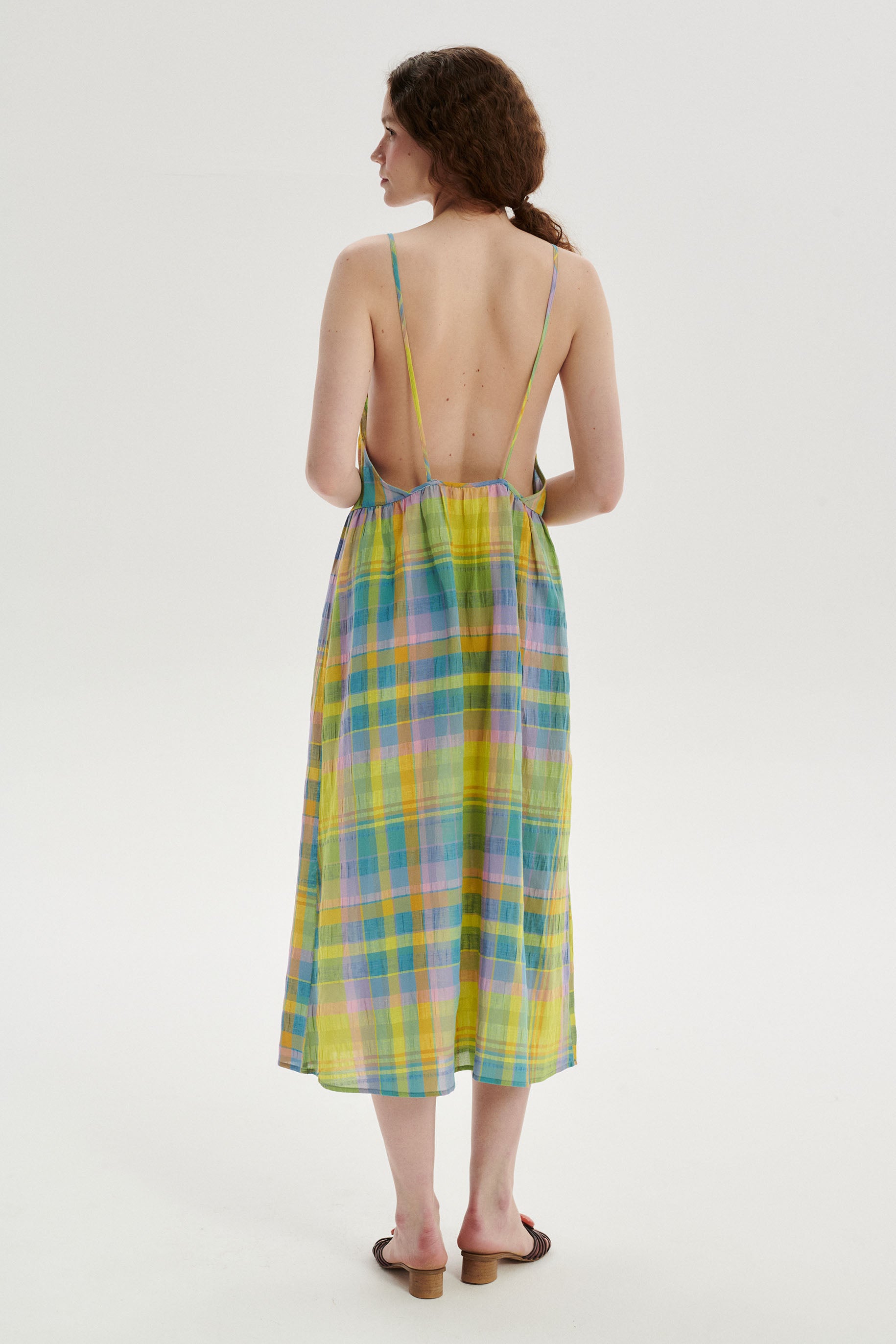 Roche Checked Dress - green
