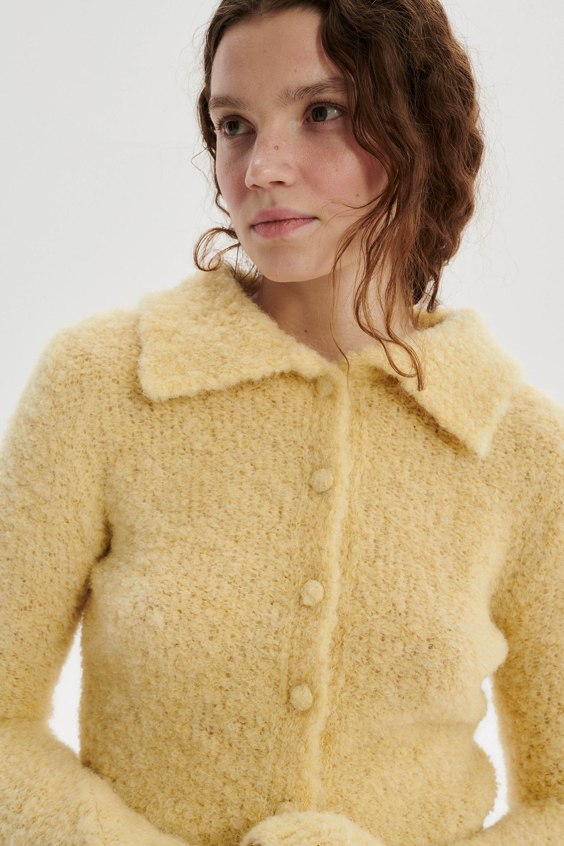 Christel Alpaca Wool Cardigan with Collar
