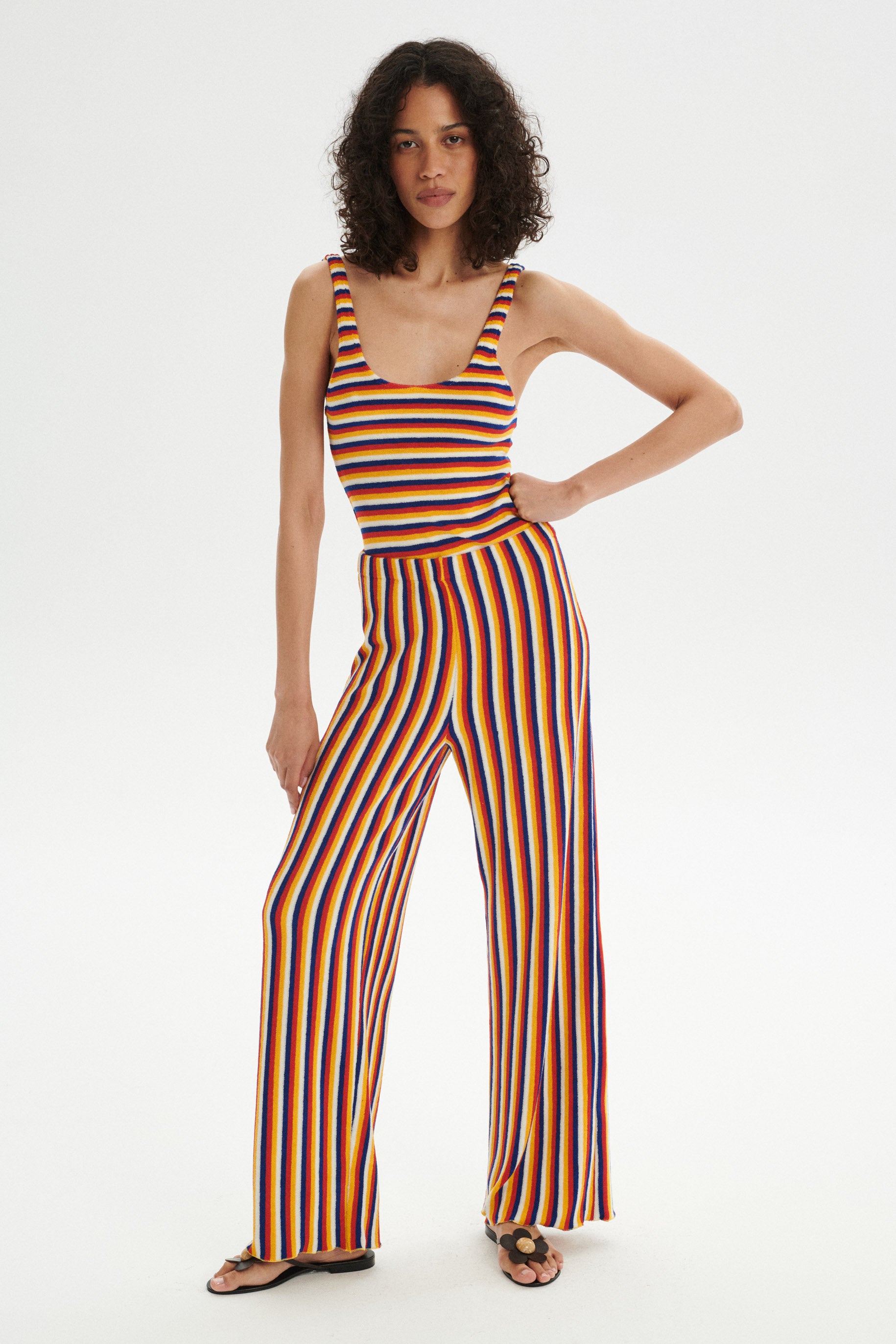 Remi Terry Knit Trousers - red