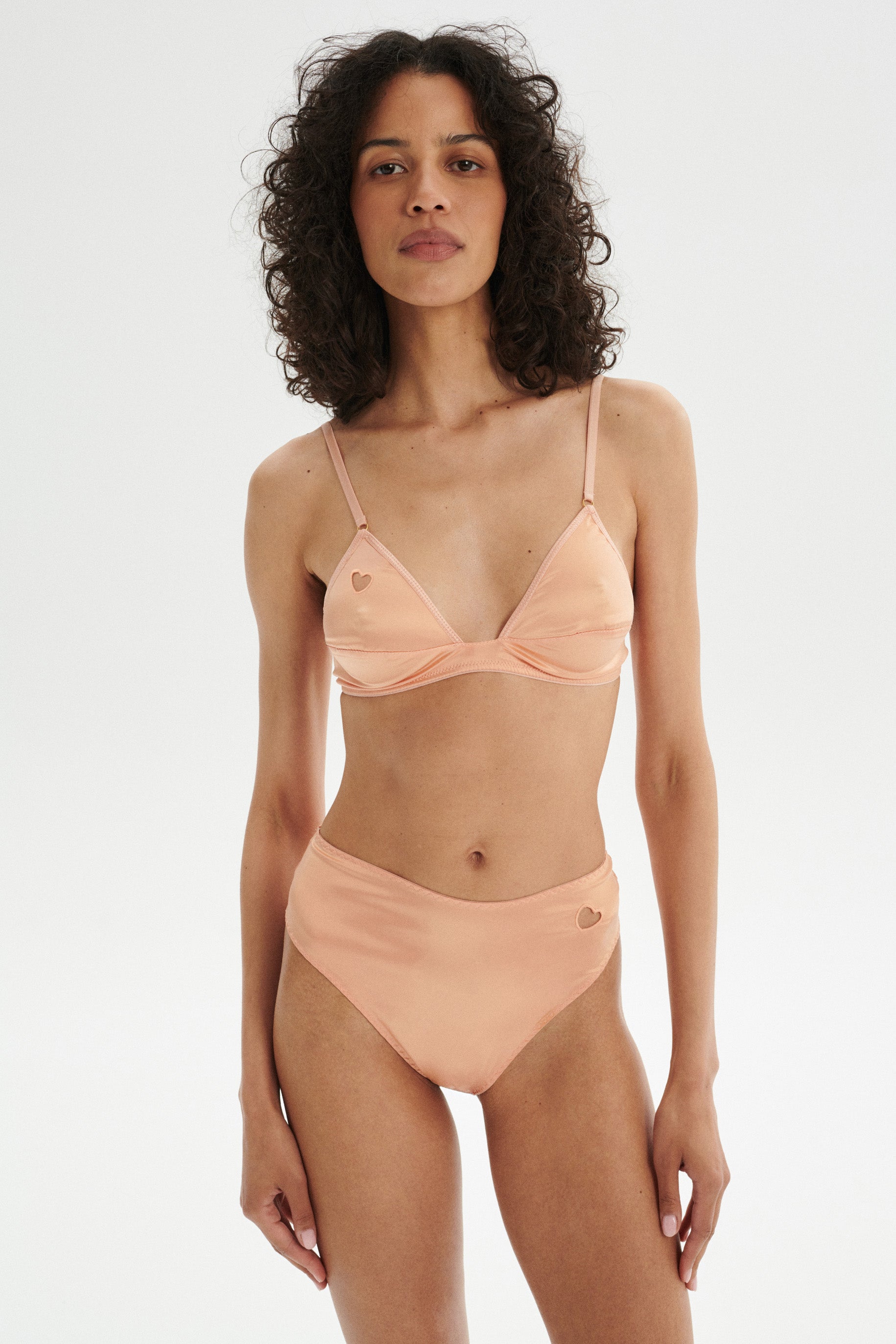 MADONNA high waist satin briefs - peach