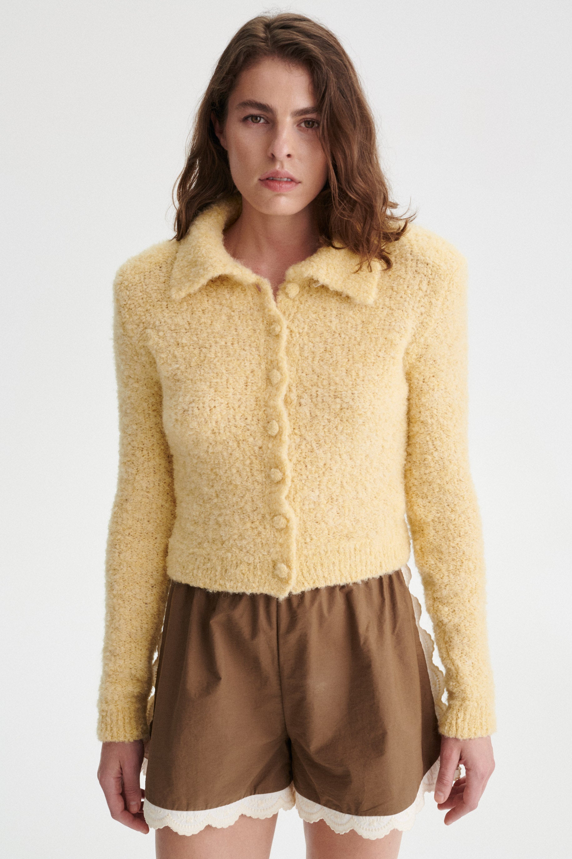 Christel Alpaca Wool Cardigan with Collar