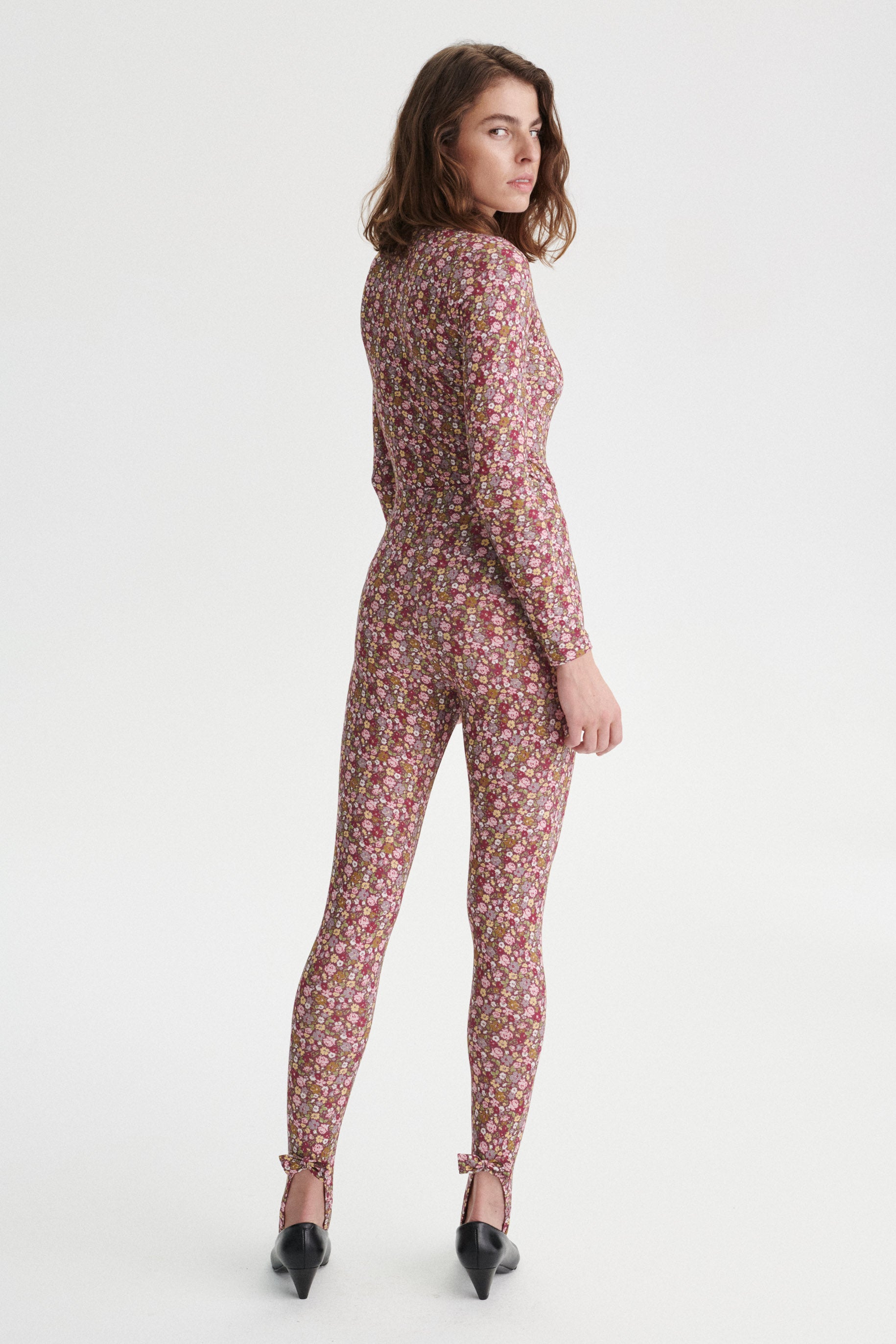 Hilaire High-Waisted Cotton Floral Stirrup Leggings