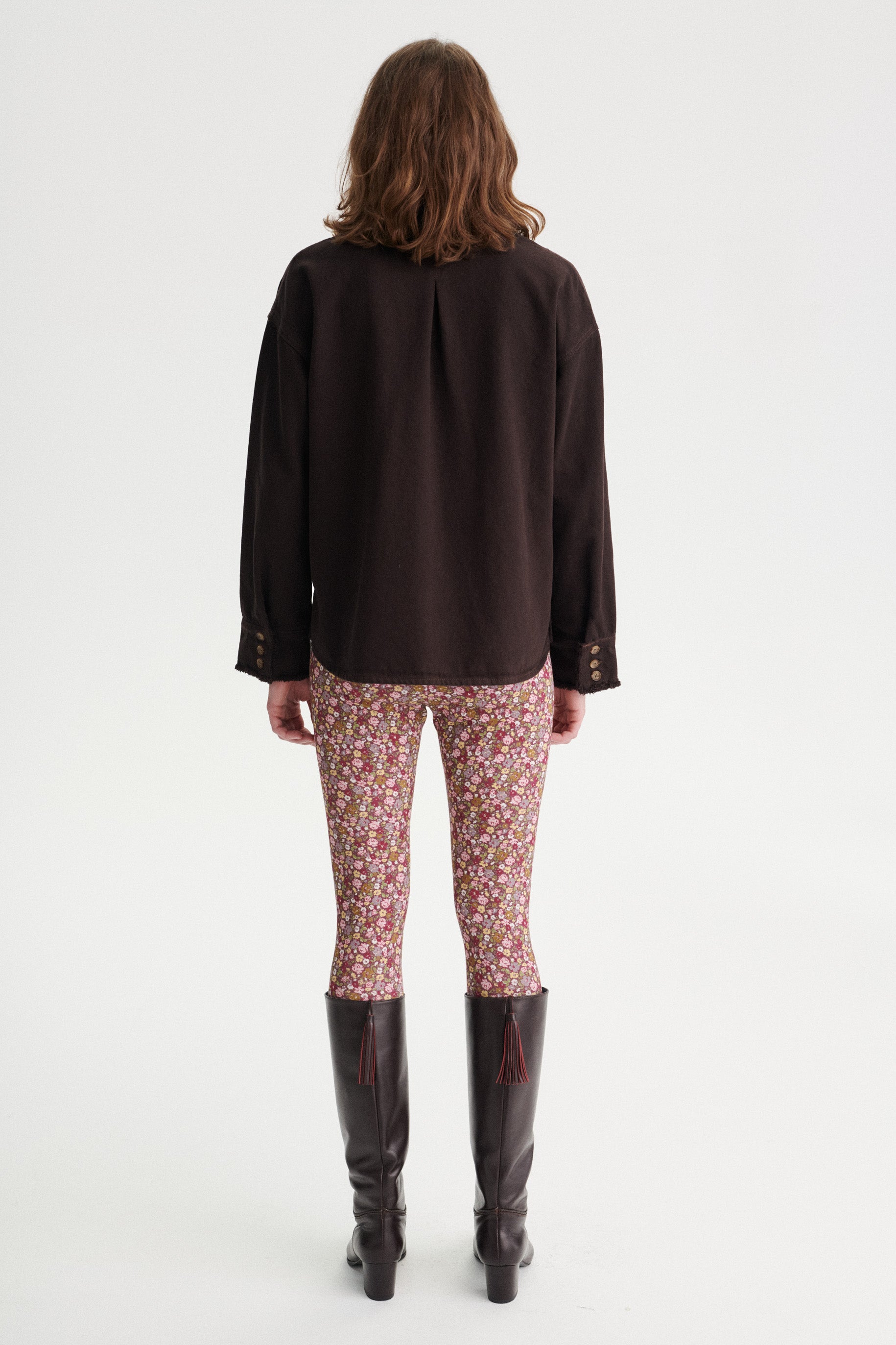 Cyril Denim Overshirt with Frayed Collar and Cuffs