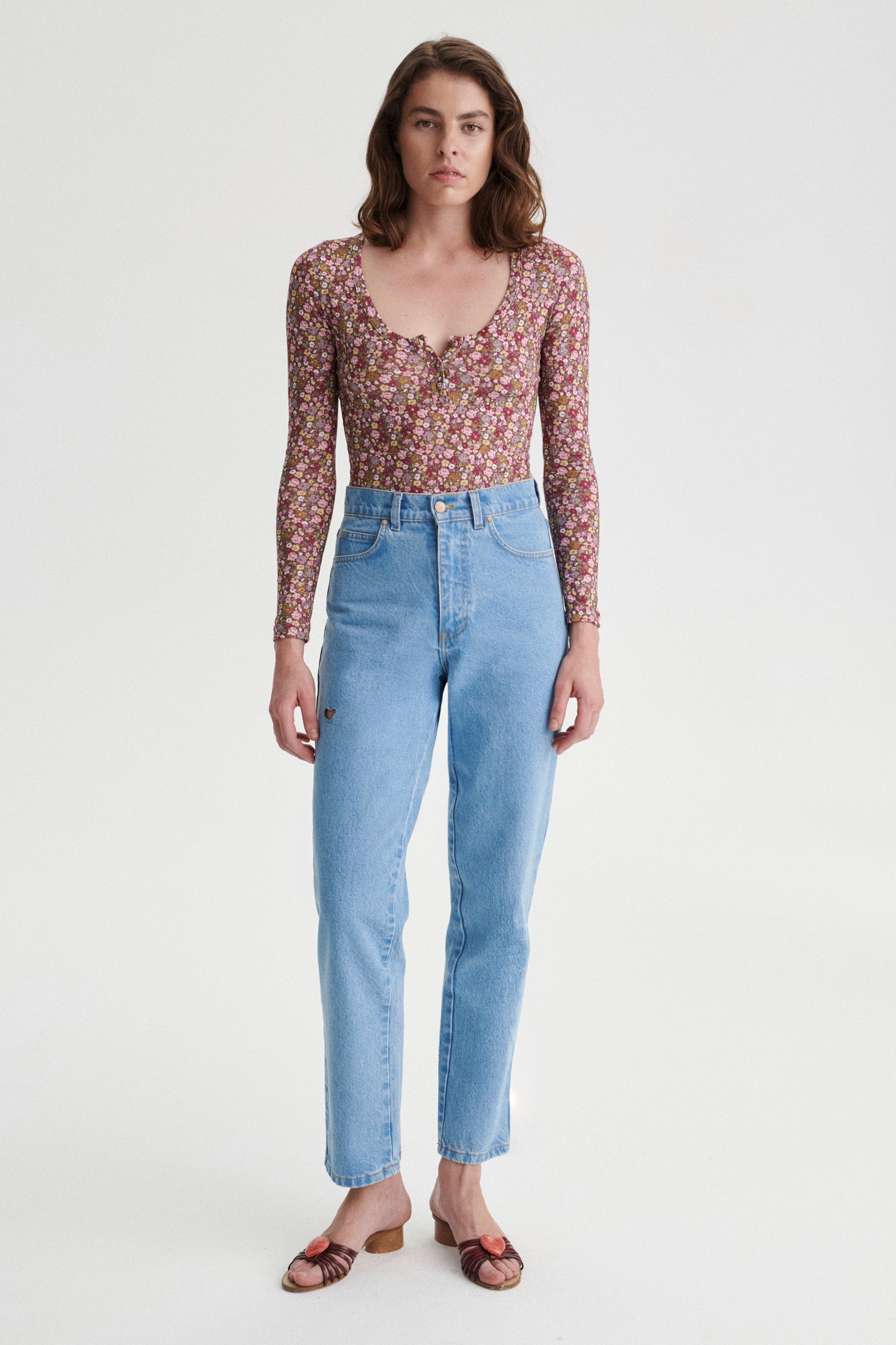 Gilles Floral Cotton Bodysuit with Bottom Snaps