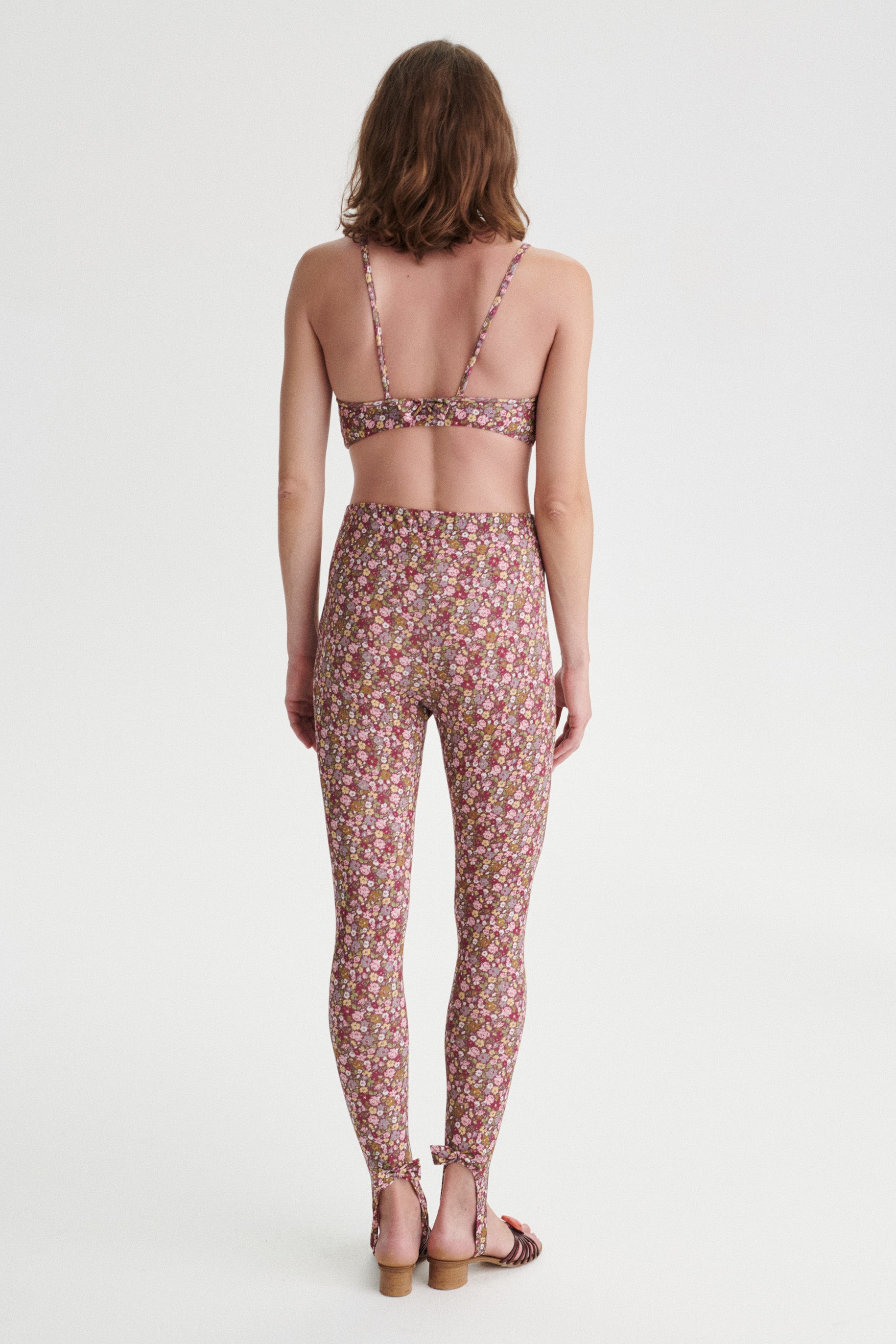 Clovis Floral Cotton Back-Bow Bra Top