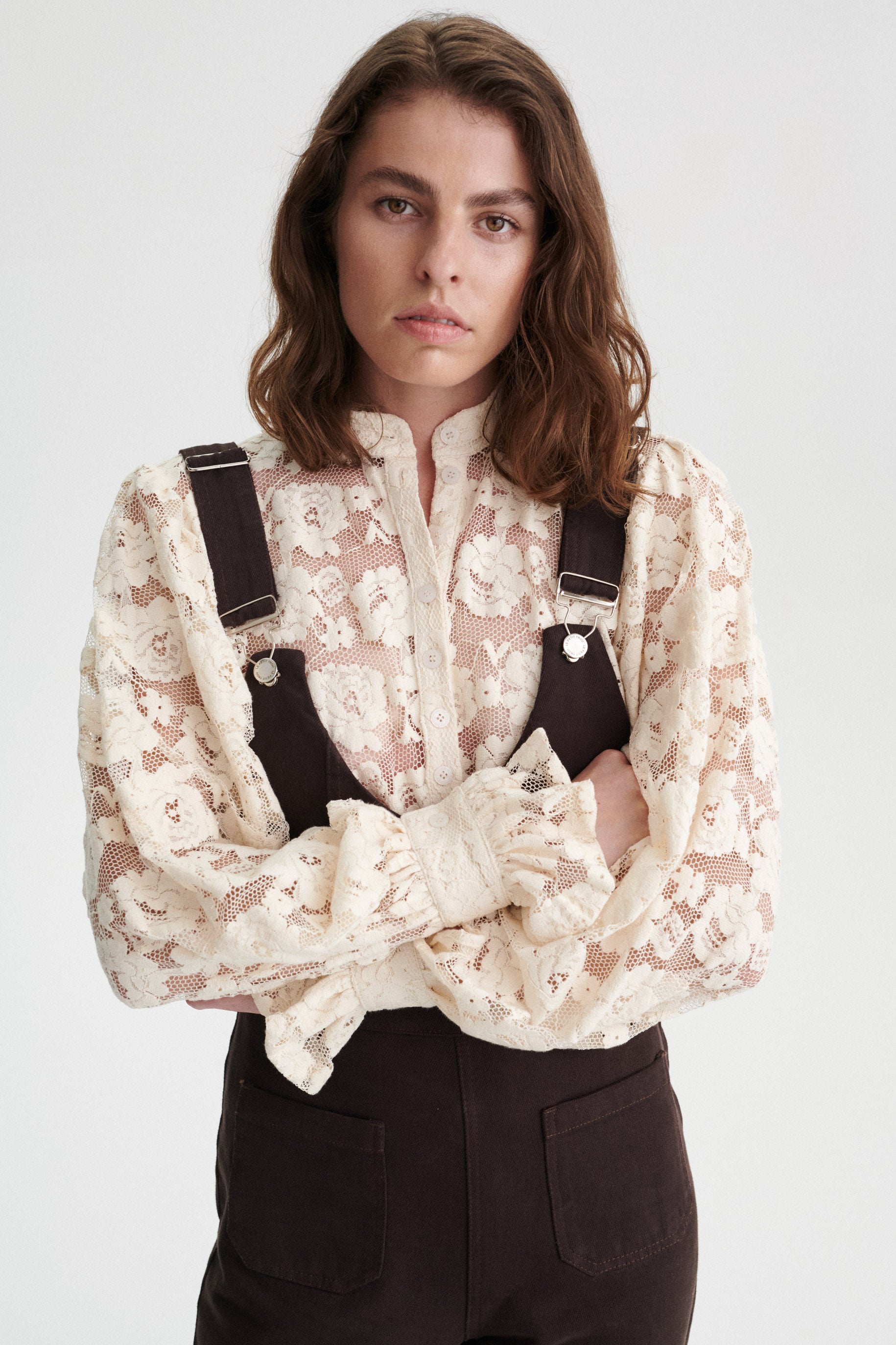 Hercule Lace Shirt with Puffed Sleeves