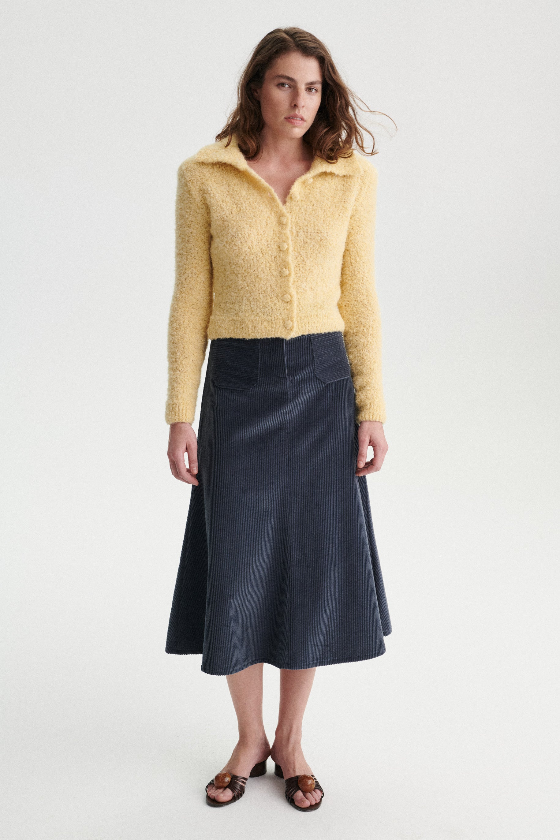 Christel Alpaca Wool Cardigan with Collar