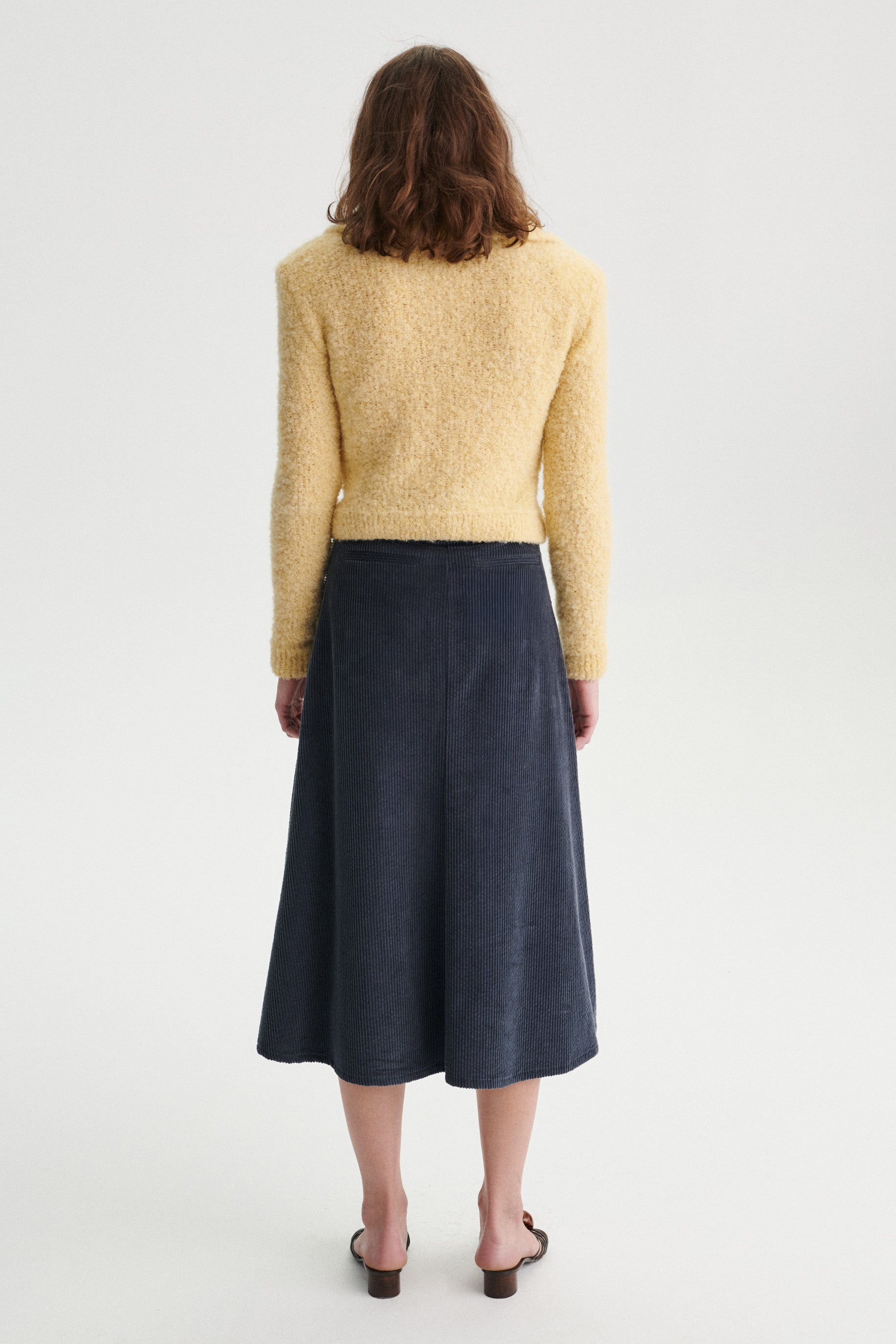 Sylvain Flared Midi Skirt in Cotton Corduroy