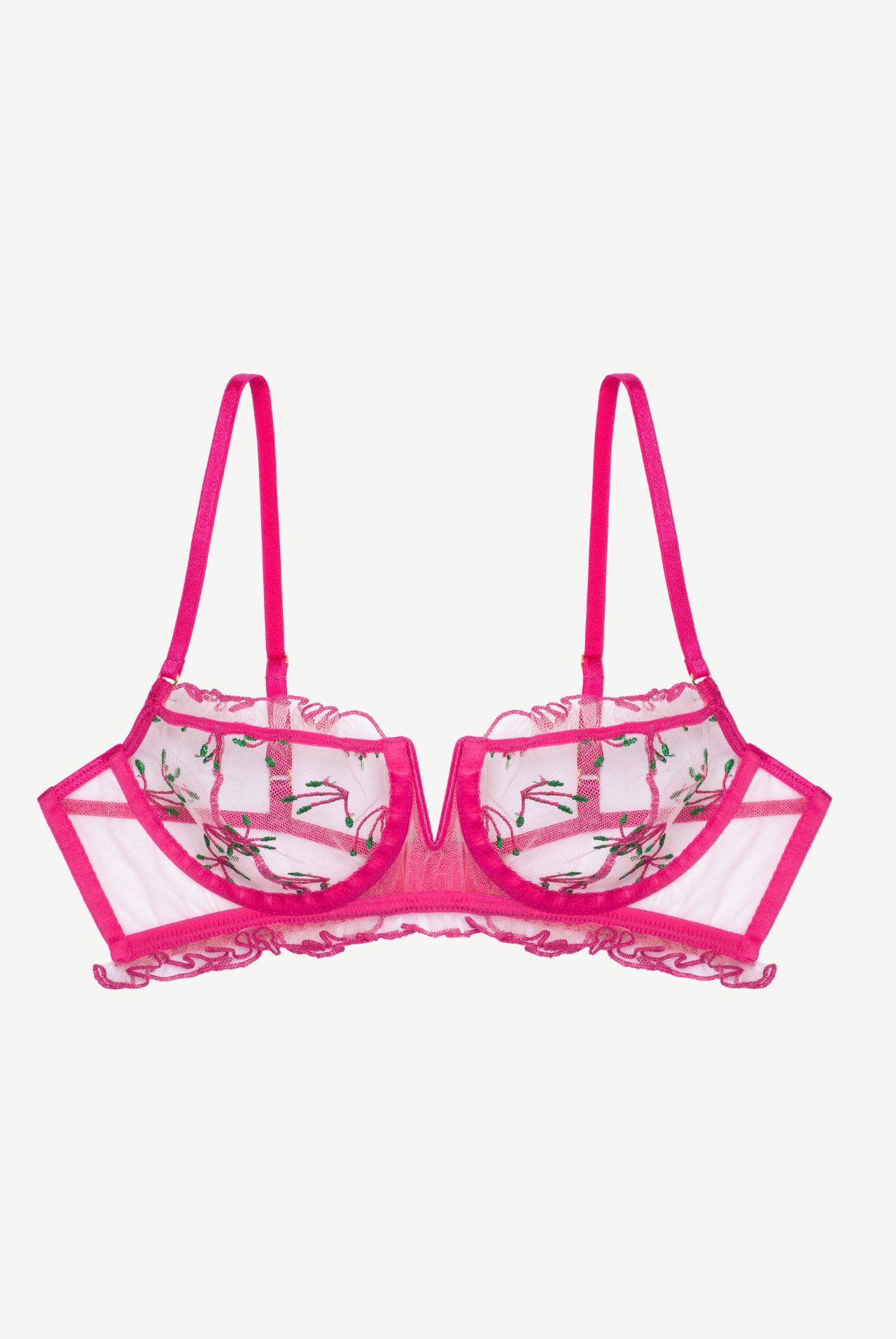 BONBON V-shaped Underwire Bra with Frills