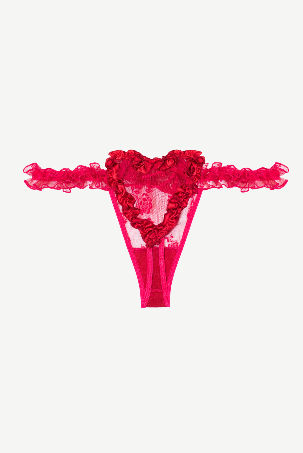 ROSE Heart Thongs with Satin